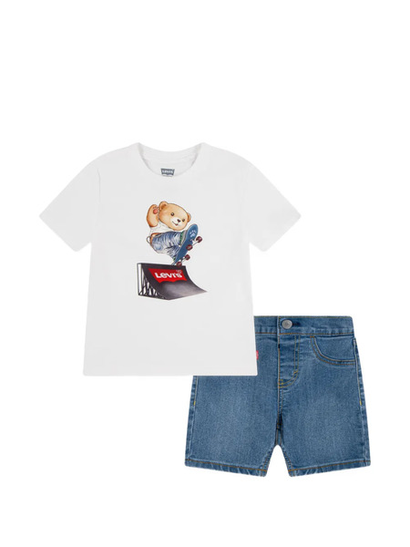  Levi's Kids Teddy-graphic Shorts Set (set Of Two) - White 