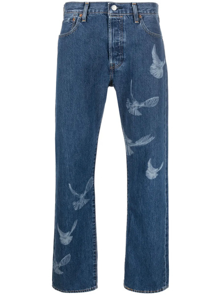  Levi's Logo-patch Straight-leg Jeans - Blue 