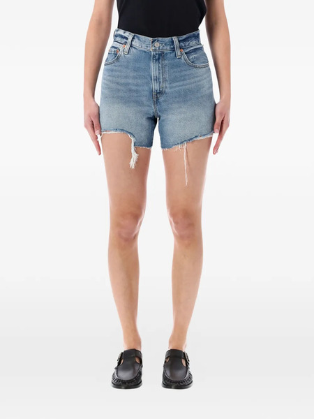  Levi's Ribcage Frayed Shorts - Blue 