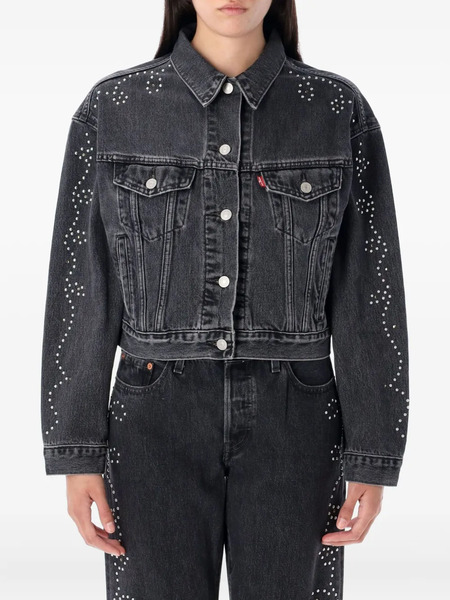  Levi's 90's Trucker Studs Embellished Denim Jacket - Black 