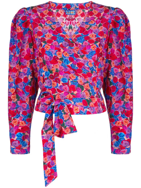  Lhd Floral Print Wrap Blouse - Pink 