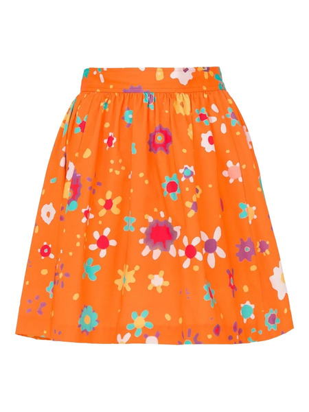  Lhd Mini Floral Raleigh Skirt - Orange 