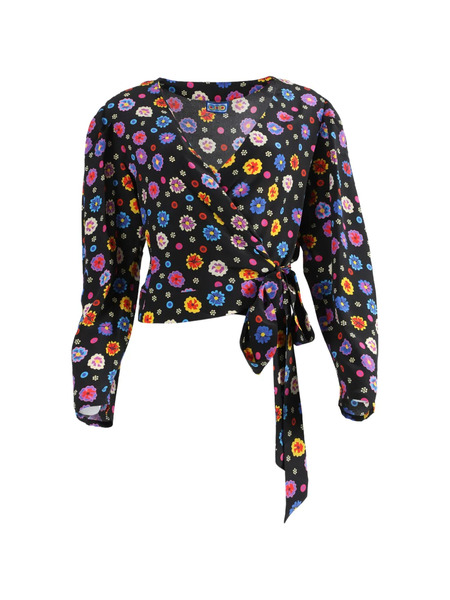  Lhd Odalys Floral Wrap Blouse - Black 