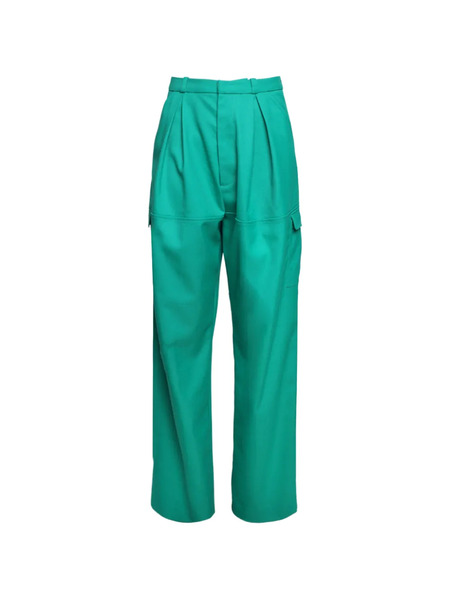  Lhd Pleated Cargo Trousers - Green 