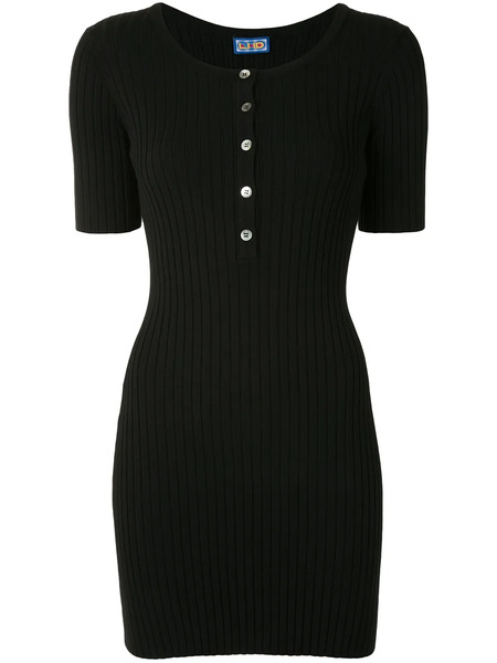  Lhd Ribbed-knit Mini Dress - Black 
