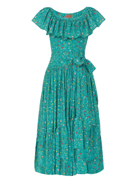  Lhd Ruffled Jungle Island Dress - Green 