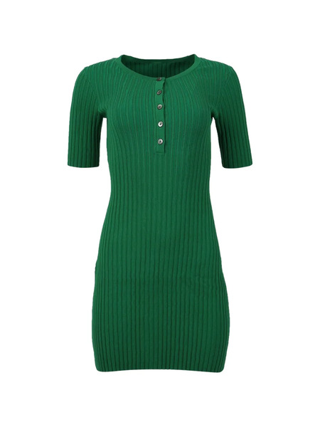  Lhd Samphire Buttoned Knit Mini Dress - Green 