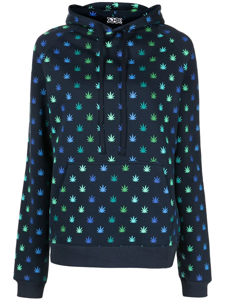  Lhd Weed Print Hoodie - Blue 