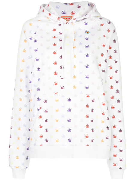  Lhd Weed Print Hoodie - White 