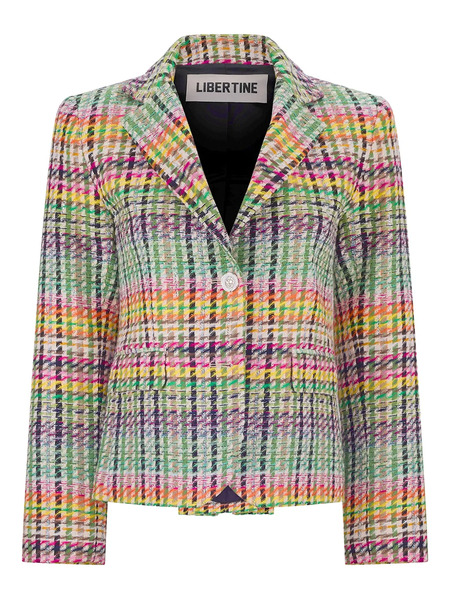  Libertine Checked Single-breasted Blazer - Green 