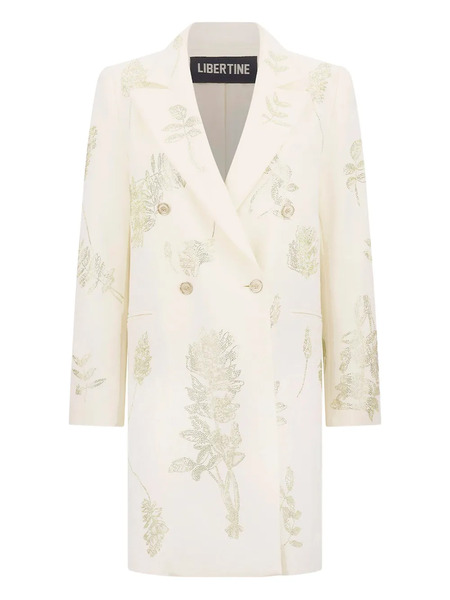  Libertine Floral-pattern Double-breasted Coat - White 