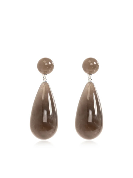  Lie Studio Lola Smoky Quartz Drop Earrings - Silver 