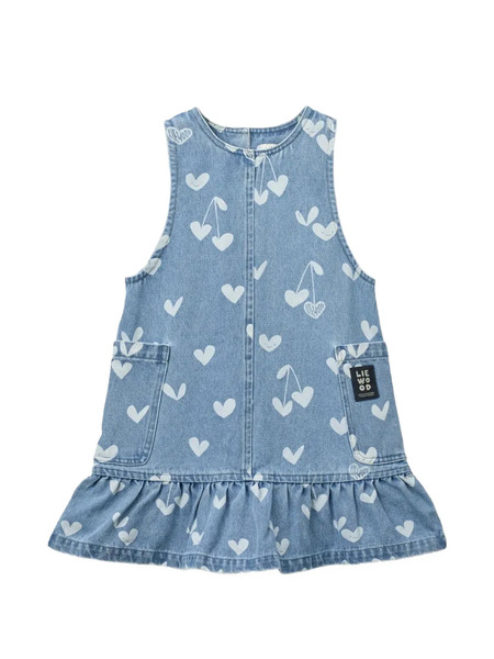  Liewood Cherry Heart Print Dress - Blue 