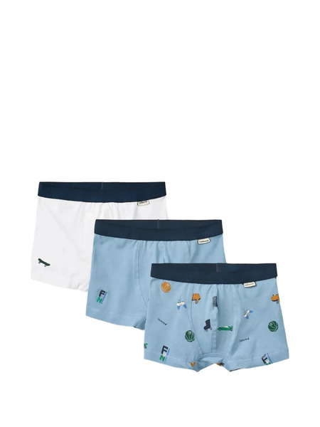  Liewood Graphic Waistband Boxers Set Of Three - Blue 