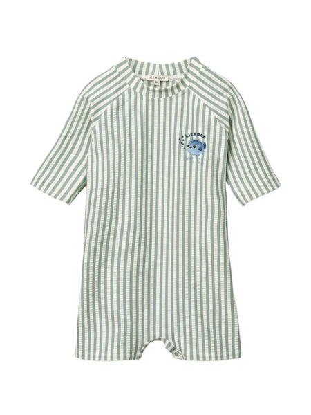  Liewood Striped Graphic Babygrow - Green 