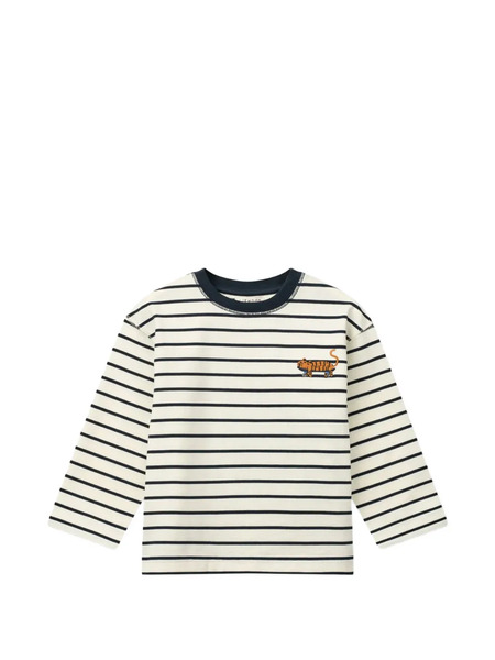  Liewood Striped Tiger Appliqué T-shirt - Neutrals 