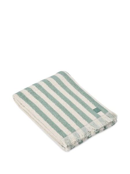 Liewood Summer Striped Fringed Bath Towel - Green 