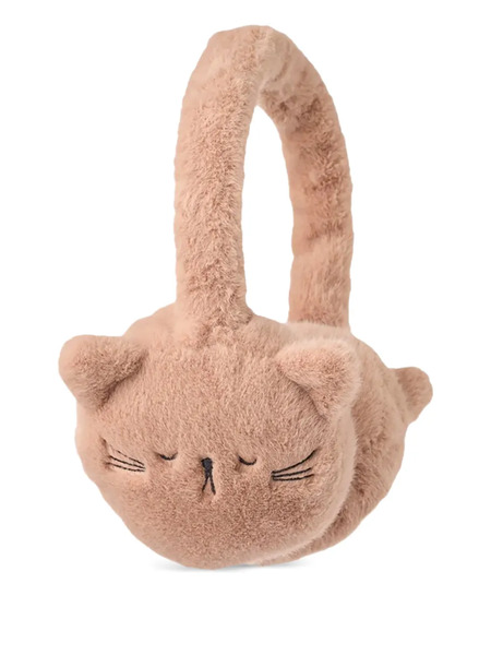  Liewood Timothy Cat-embroidered Ear Warmers - Neutrals 