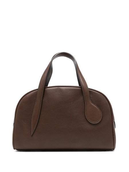  Liffner Mini Bowling Smooth Leather Tote Bag - Brown 