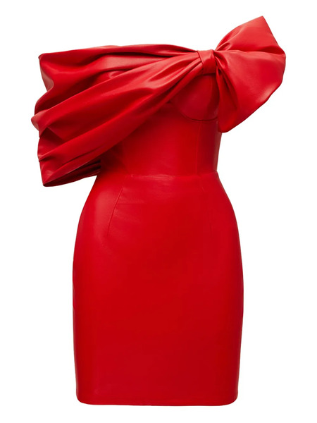  Lika Bow-detail Bustier Mini Dress - Red 