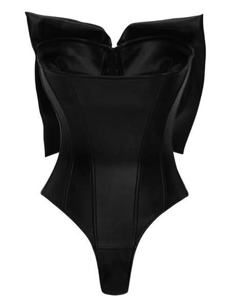  Lika Bow-detail Corset Bodysuit - Black 