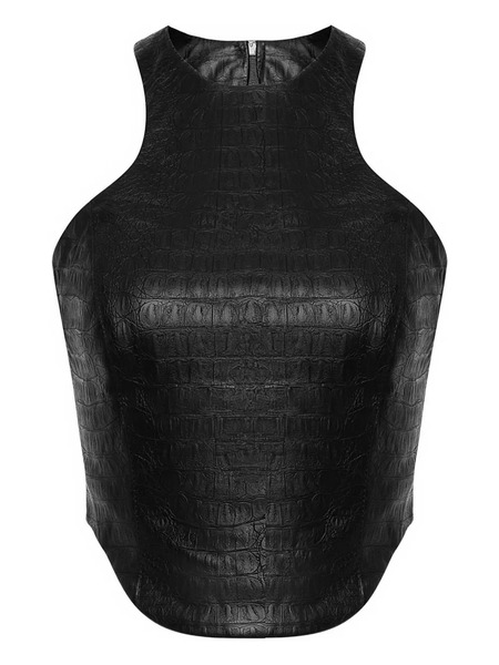  Lika Crocodile-effect Zip-fastening Top - Black 