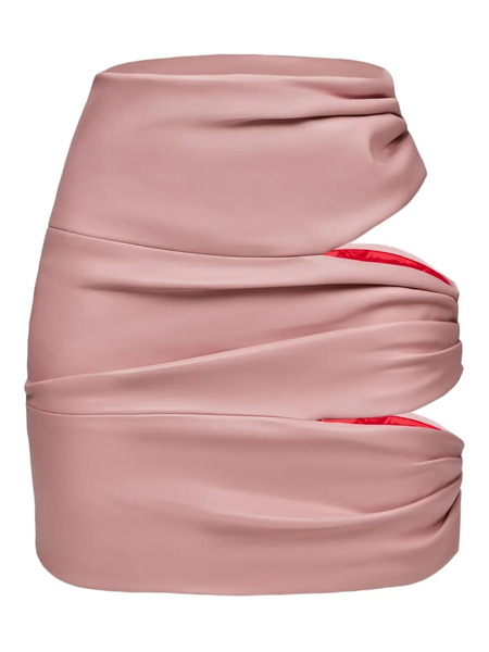  Lika Cut-out Draped Mini Skirt - Pink 