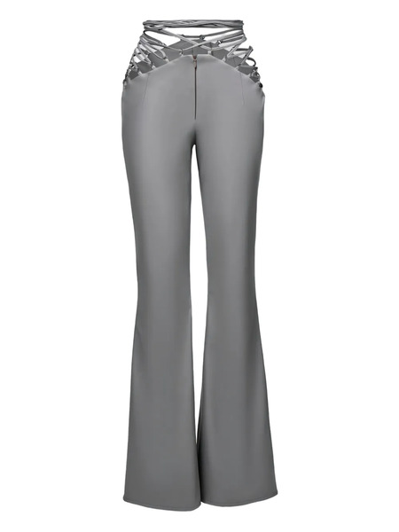  Lika Lace-up Flared Trousers - Grey 