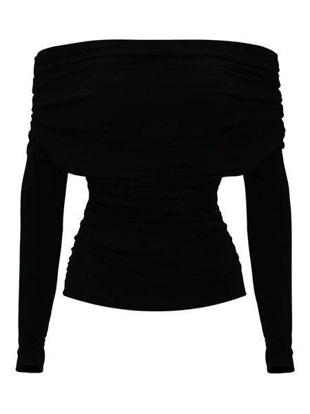  Lika Off-shoulder Draped Top - Black 
