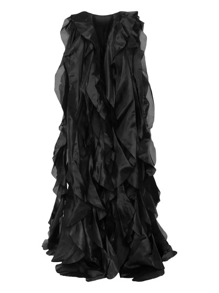  Lika Ruffled Organza Cape - Black 
