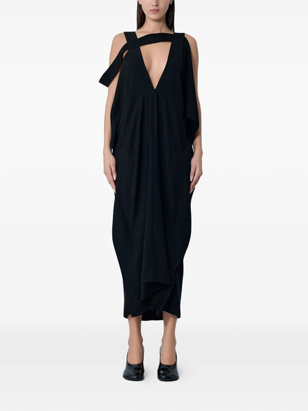  Limi Feu Deep V-neck Draped Dress - Black 