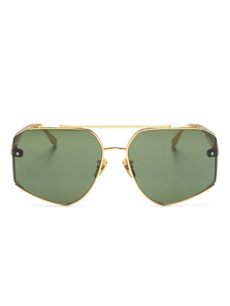  Linda Farrow Amar Pilot-frame Sunglasses - Gold 