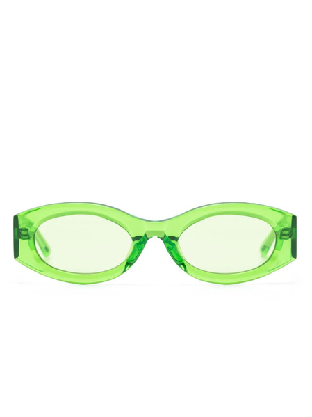  Linda Farrow Berta Oval Sunglasses - Green 