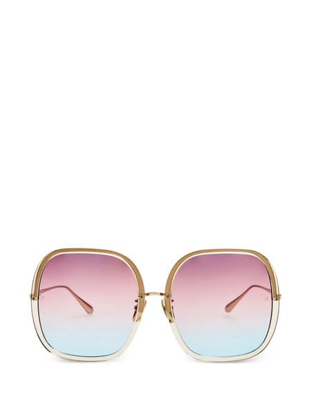  Linda Farrow Celia Square-frame Sunglasses - Gold 