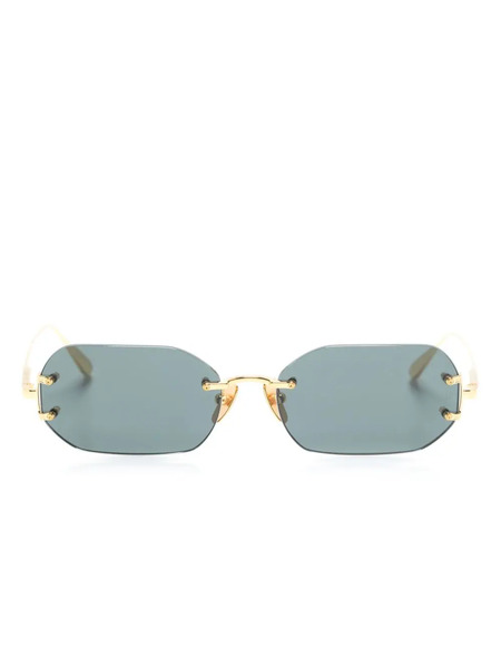  Linda Farrow Magali Rectangle-frame Sunglasses - Gold 