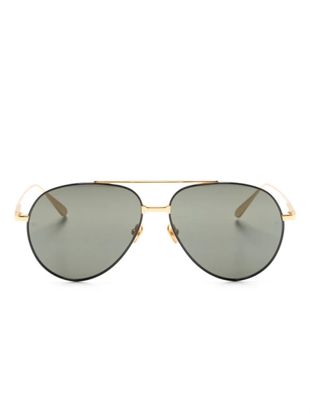  Linda Farrow Marcelo Pilot-frame Sunglasses - Gold 