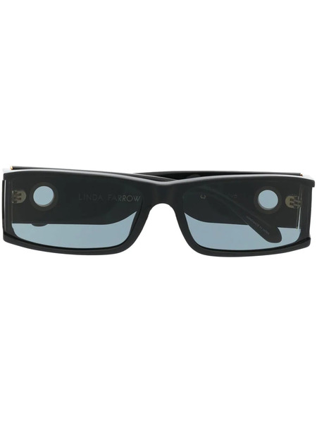  Linda Farrow Mya Rectangle-frame Sunglasses - Black 