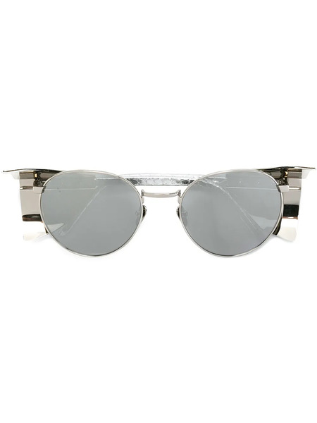  Linda Farrow Round Frame Sunglasses - Metallic 