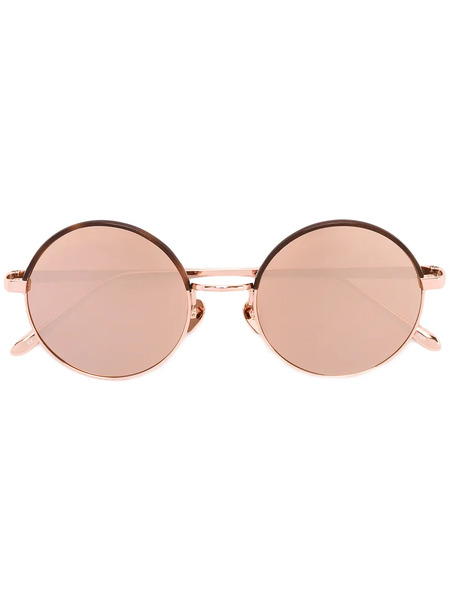  Linda Farrow Round Frame Sunglasses - Metallic 
