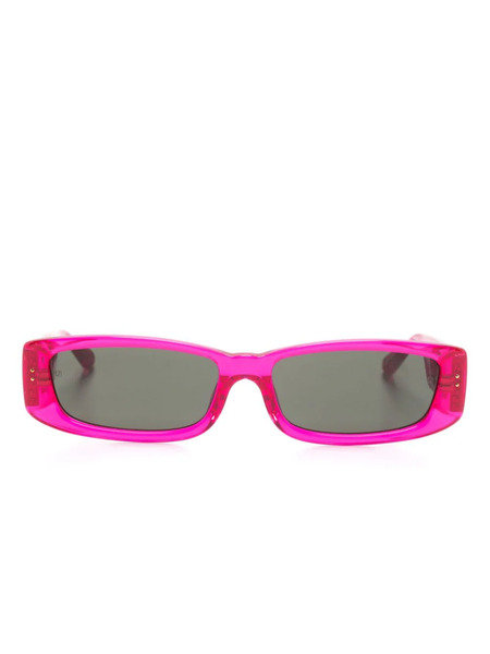  Linda Farrow Talita Rectangle-frame Sunglasses - Pink 