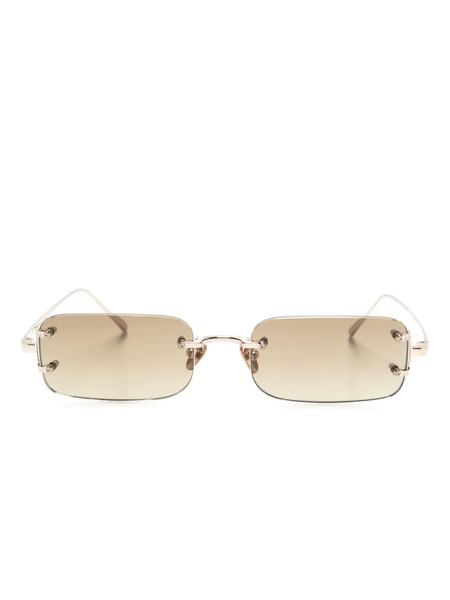  Linda Farrow Taylor Rectangle-frame Sunglasses - Gold 