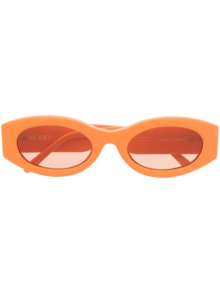  Linda Farrow X The Attico Berta Rectangle-frame Sunglasses - Orange 