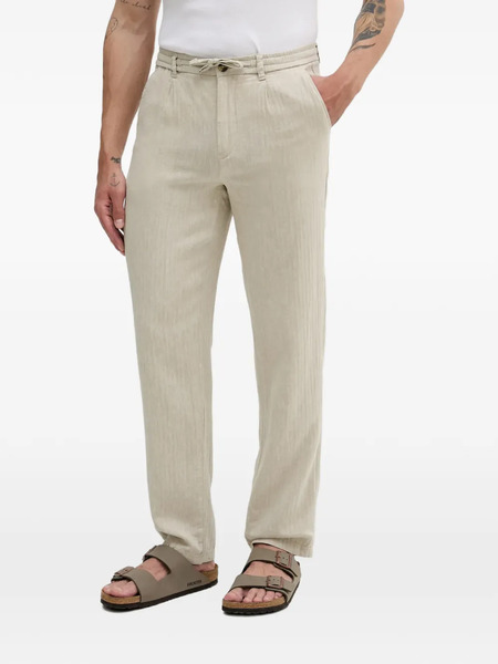  Lindbergh Drawstring Herringbone Trousers - Neutrals 