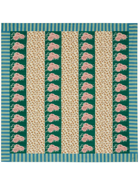  Lisa Corti Floral-print Cotton Table Cloth - Green 