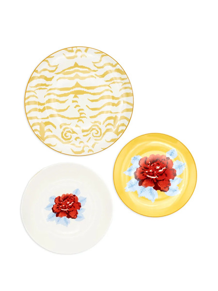  Lisa Corti Indian Tiger Plate Set - Yellow 