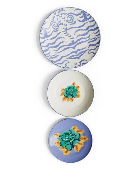  Lisa Corti Indian Tiger Table Plates (set Of Four) - Blue 