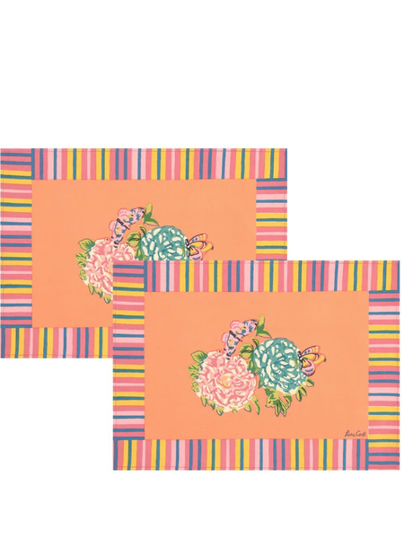 Lisa Corti Kandem Queen Peach Placemat (set Of Two) - Orange 