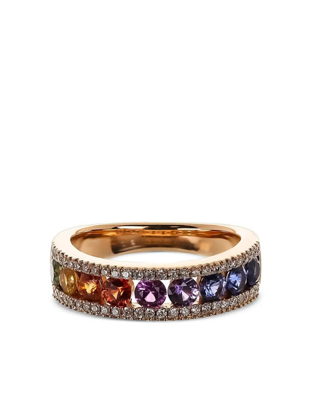  Lisa Nik 18k Rose Gold Sapphire And Diamond Ring - Pink 