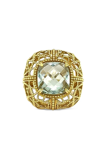  Lisa Nik 18k Yellow Gold Quartz Cushion Ring 