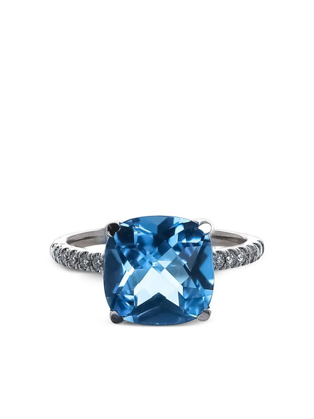  Lisa Nik 18kt White Gold Swiss Topaz Ring - Silver 